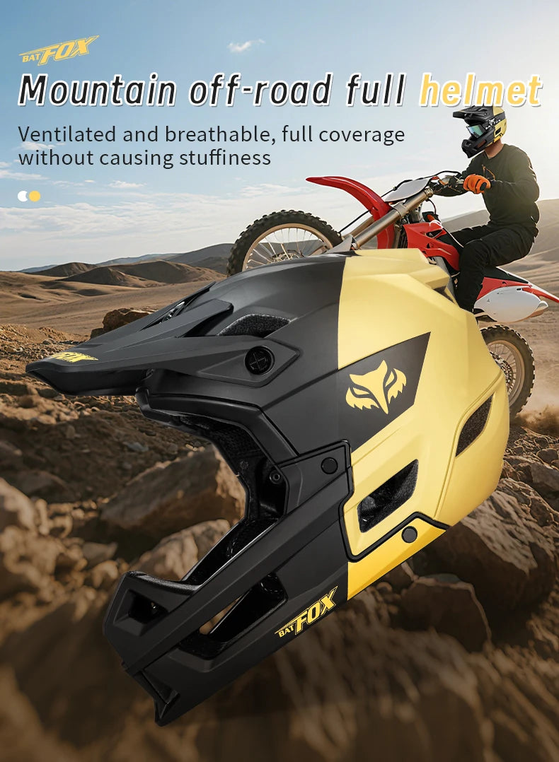 Off Road Full Face Mountain Bike Helmet With Adjustable Visor