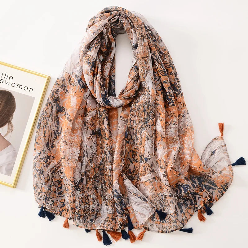 Bandannas Designer Scarf Luxury Scarves Woman Scarf Elegant Women's Shawls For Cotton Veils Bandana Brand