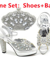 Style Matching Bag and Shoes Set Italian Women Design Shoes Matching Bag Decorated with Rhinestone Luxury Pumps Women