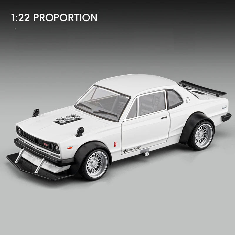 1 22 Scale Skyline 2000 GTR KPGC10 V8 Modified Diecast Pull Back Model Car with Sound and Light