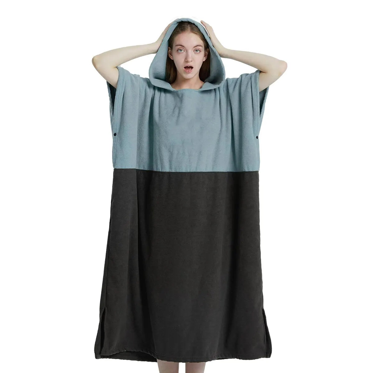 Quick Dry Microfiber Surf Poncho Towel with Hood for Adults