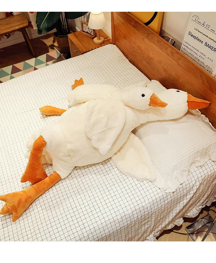 50-160cm Big White Goose Plush Toy Giant Duck Doll Soft Stuffed Animal Goose Sleeping Pillow Sofa Cushion Birthday Gift for Kids