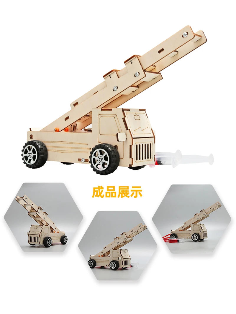 3D Wooden Puzzle DIY Physical Model Science Experiment Educational Toy Password Box Grain Fan Assembly Model DIY Decoration Gift