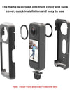 for Insta360 X3 Metal Protective Cage Rig Housing Frame with Sticking Lens Cover / Silicone Lens Cover
