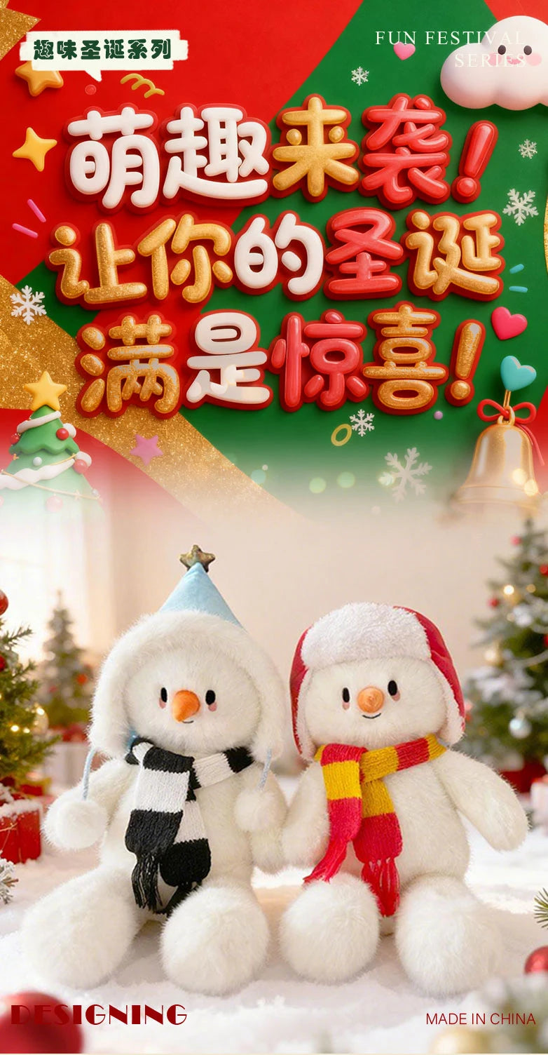 Realistic Snowman Plush Soft Stuffed Christmas Pillow