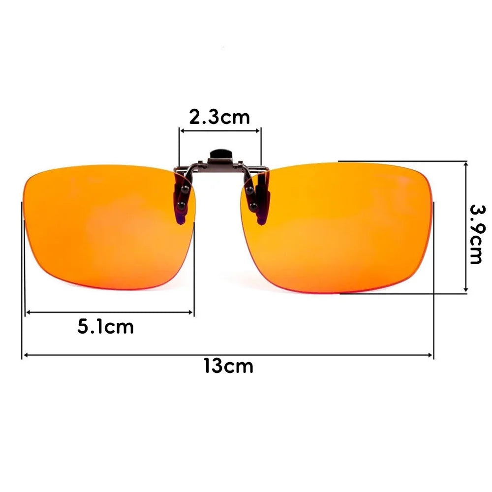 Clip 100% Blue Light Blocking glasses Red Lens ,Orange Lens Anti fatigue Detachable Lens Gaming Glasses Computer Eyeglasses