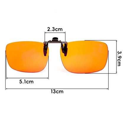 Clip 100% Blue Light Blocking glasses Red Lens ,Orange Lens Anti fatigue Detachable Lens Gaming Glasses Computer Eyeglasses