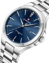 Watches Stainless Steel Simple Calendar Male Waterproof Wristwatches