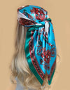 Retro Women Silk Scarf Bandanna Fashion Bohemian Pattern Square Hijab Lady Wrap Headband foulard muffler