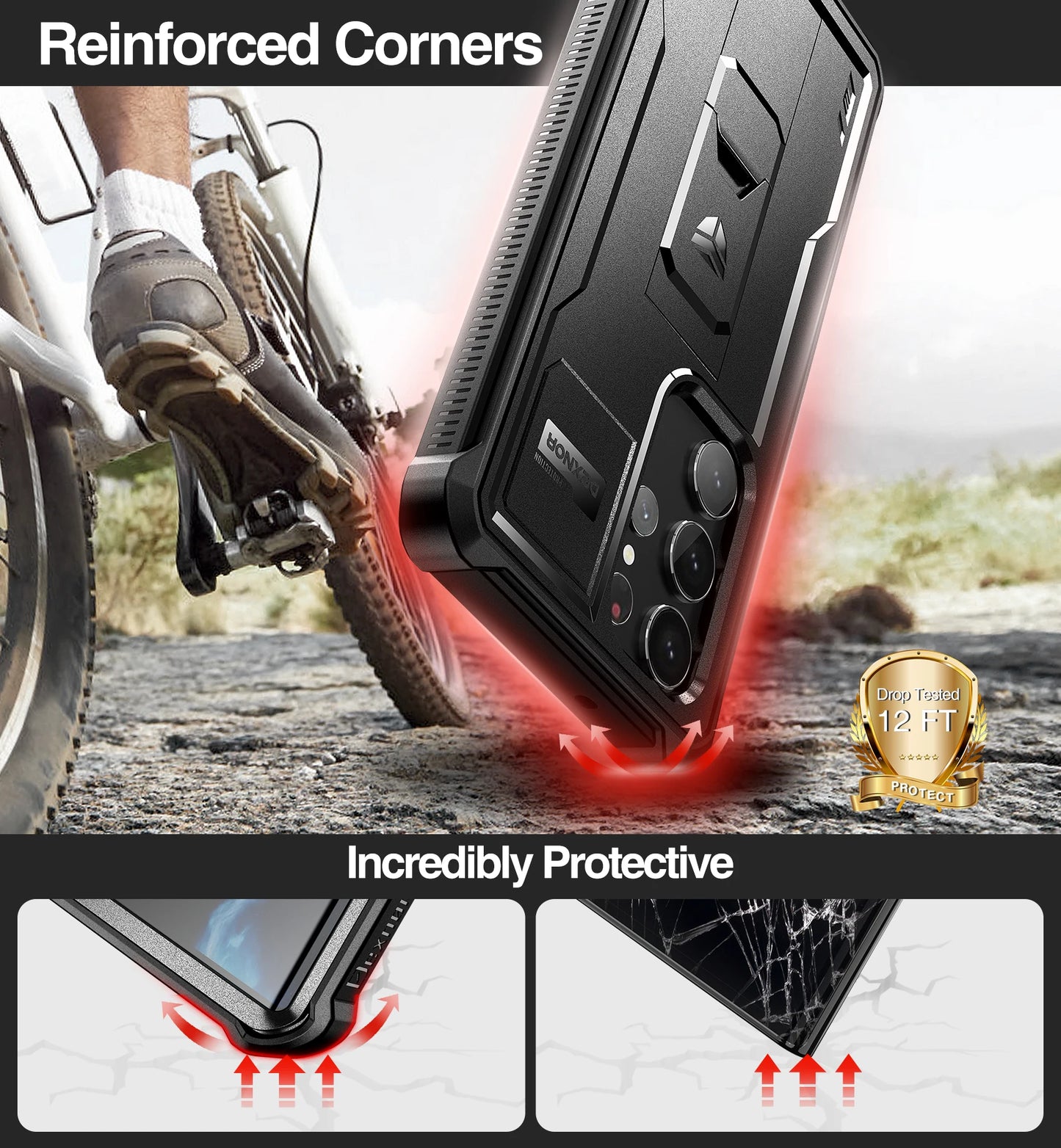 Full Body Heavy Duty Military Grade Protection Built-in Screen Protector and Kickstand for Samsung Galaxy S23 Ultra Case6.8 inch
