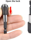 60mm 100mm 150mm Electric Screwdriver Drill Bit Extension Rod Quick Change Adaptor Sleeve Automatic Lock 1/4 Inch Hex Shank