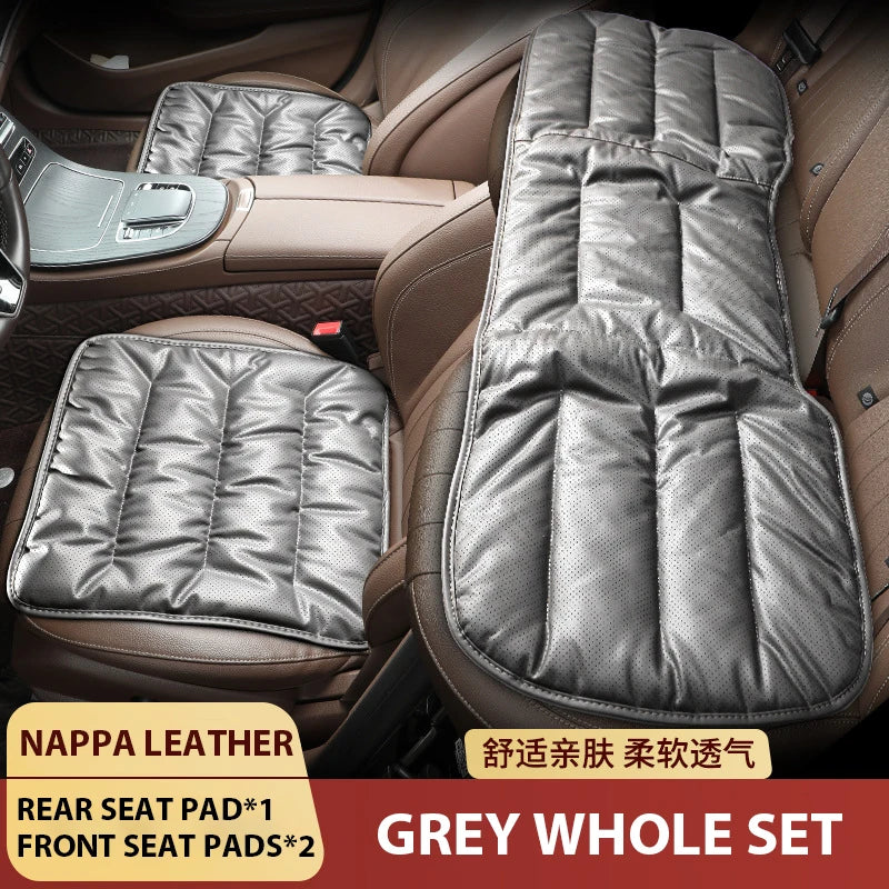 Nappa Leather Breathable Car Seat Cushion Soft Universal Anti Slip Auto Seat Protector Pads Car Seat Covers Interior Accessoires