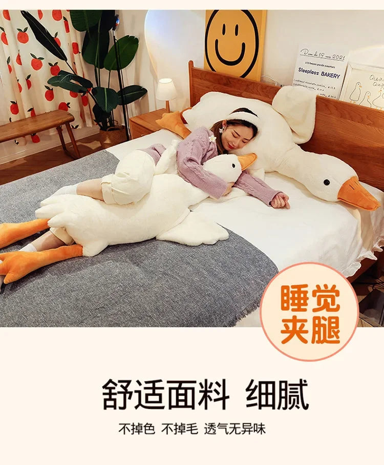 50-160cm Big White Goose Plush Toy Giant Duck Doll Soft Stuffed Animal Goose Sleeping Pillow Sofa Cushion Birthday Gift for Kids