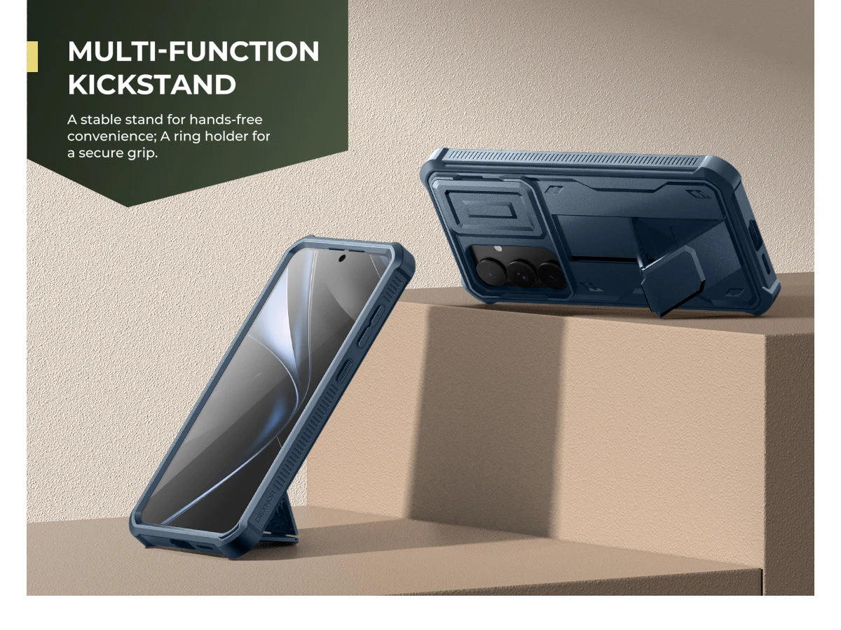For Samsung Galaxy S25 Plus 2025 Case Full Body Rugged Case with Camera Cover & Built-in Screen Protector Kickstand Case