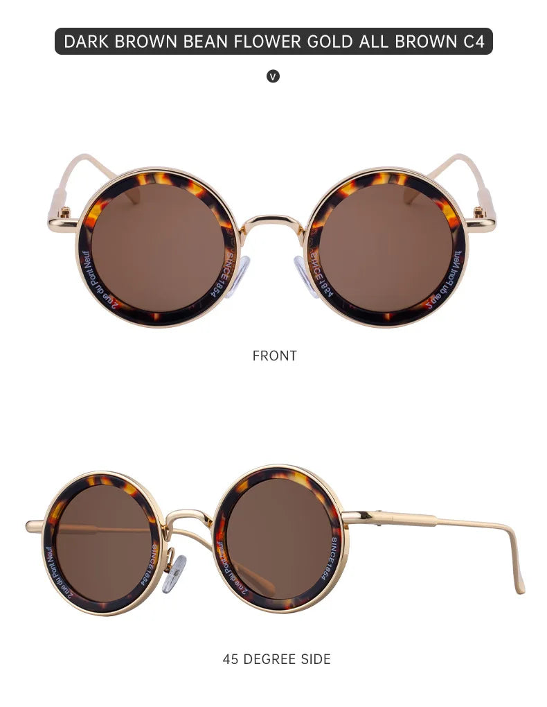 Round Steampunk Sunglasses With UV400 Protection