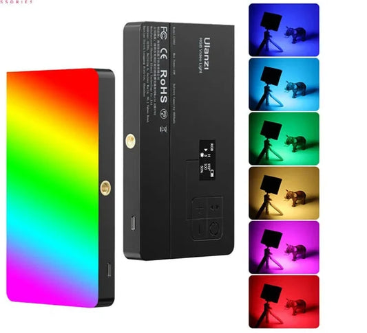 RGB LED Video Panel Light 7 inch Pocket Fill Light Dimmable 2500-9000K 4000mAh Photography for Live Streaming