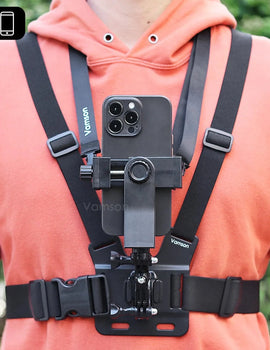 Smartphone Chest Strap Stand 360° Rotatable Cell Phone Holder Mount Adapter for iphone for Samsung Moblie Phones Stander