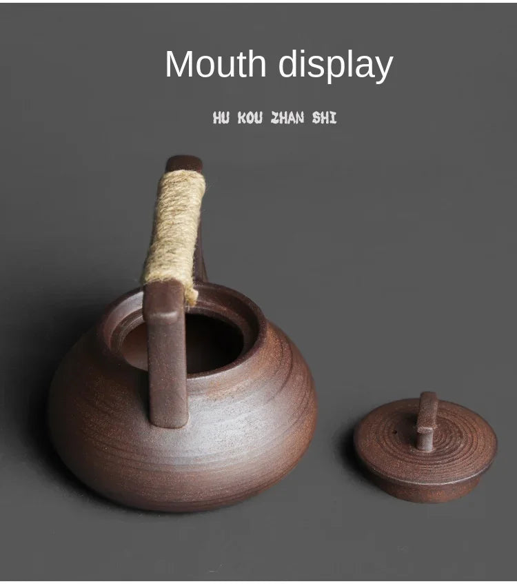 Japanese Style Handmade Ceramic Teapot Retro Stoneware Kung Fu Tea Pot 350ml