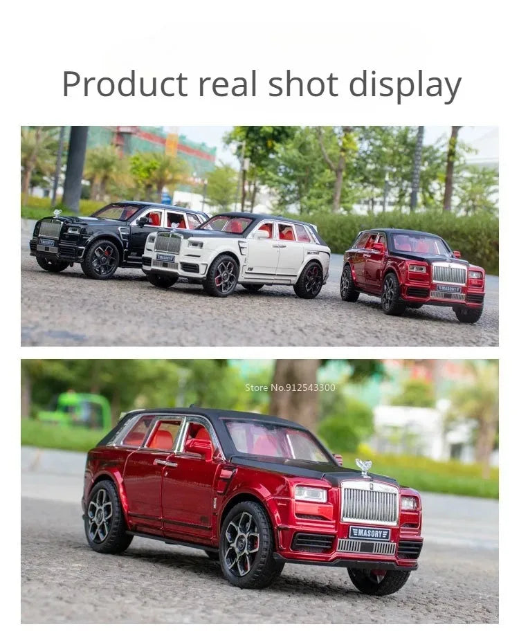 1:24 Rolls-Royce Spectre Cullinan Masory Car Model Toy Sound Light Shock Absorption Vehicle Models Desktop Ornaments Gift