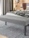 Velvet Long Bench Cover Stretch Soft Piano Stool Covers Rectangle Elastic Chair Cover All-inclusive for Dining Room Bedroom