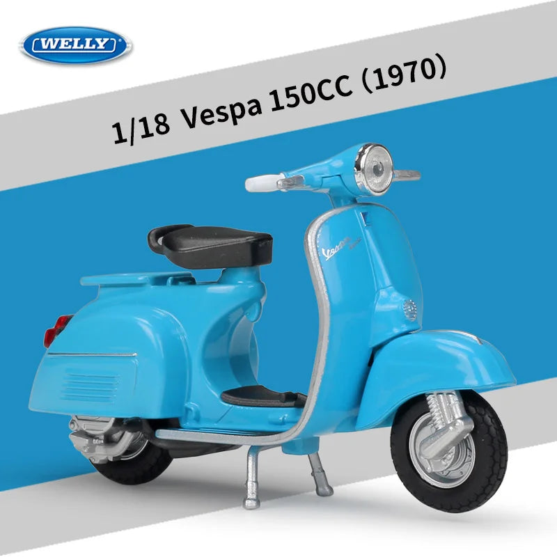 Diecast Vespa Classic Scooter Model 1 to 18 Scale