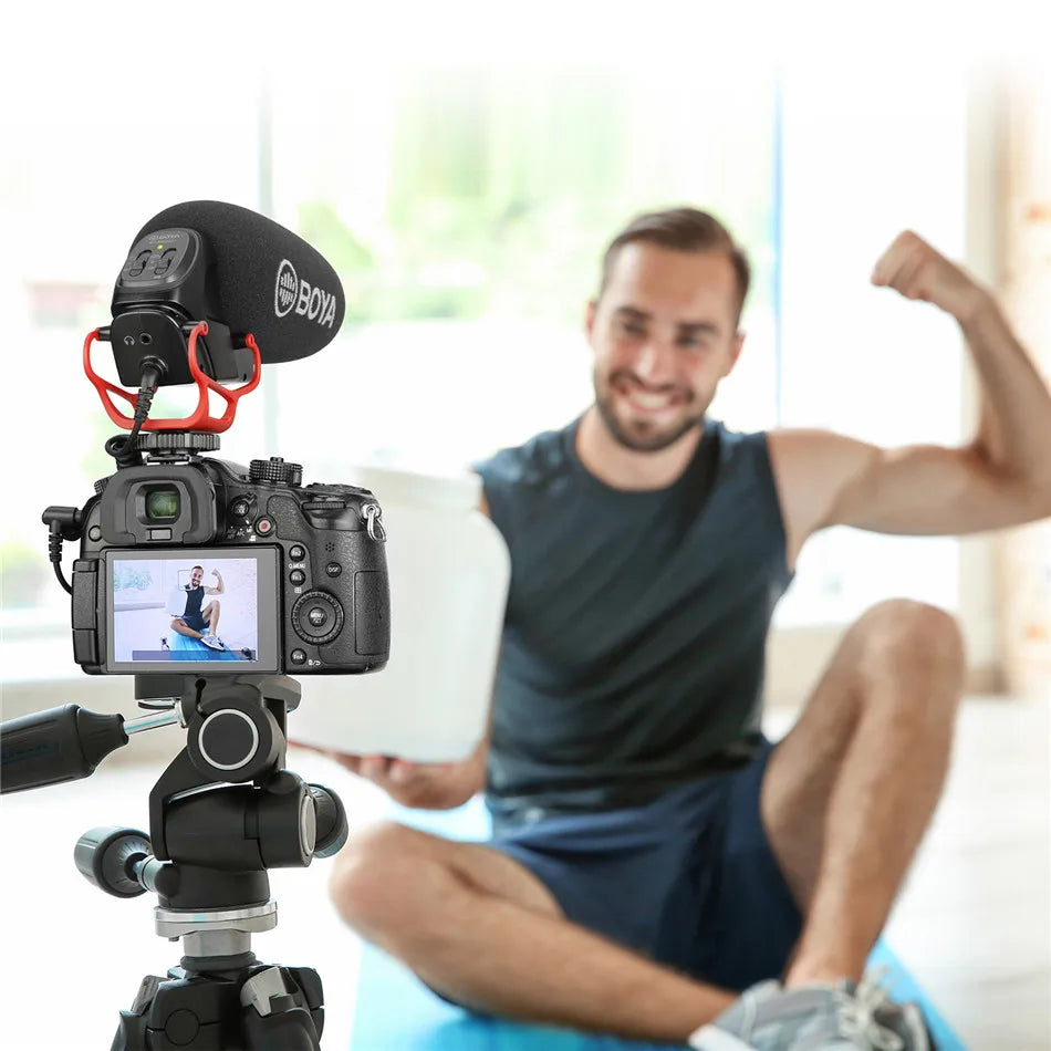BY-BM3031R Super-cardioid Condenser Shotgun Microphone for DSLR Camcorders Audio Recorders Streaming Youtube Recording Vlog