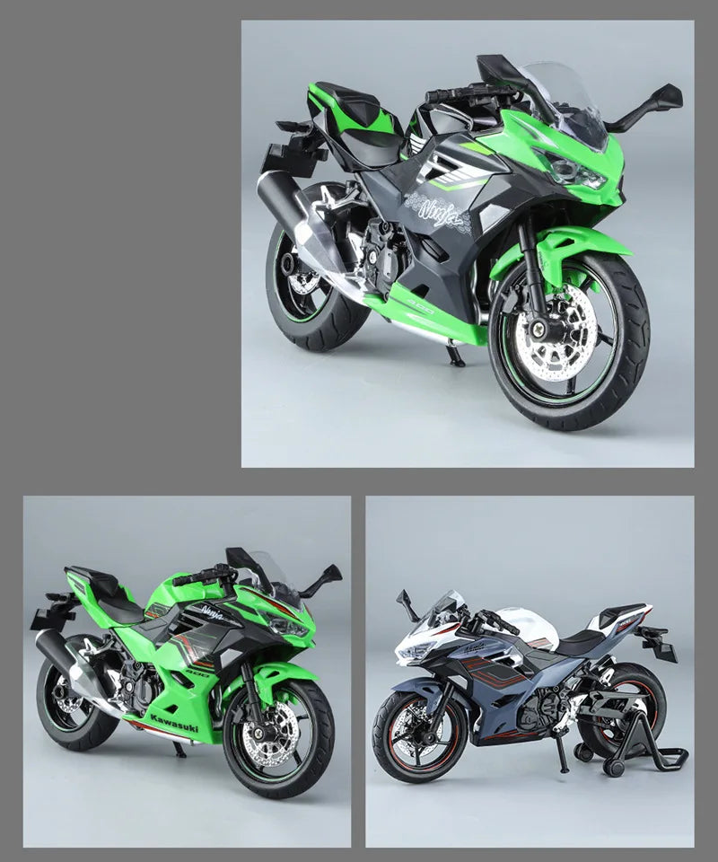 Diecast Kawasaki Ninja 400 Racing Motorcycle Model 1 to 12 Scale