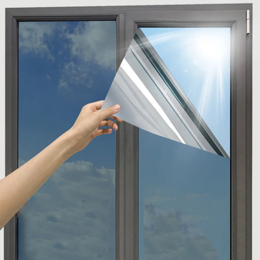 One Way Window Film, Mirror Effect Tint Glass Covering for Home Office,Reflective Heat Control Anti UV Glass Door Sticker
