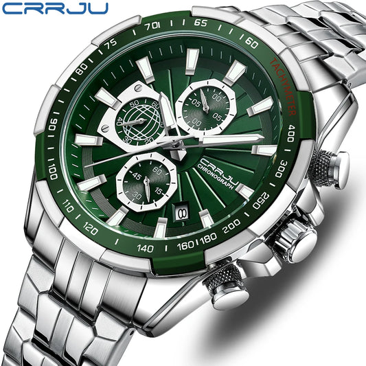 Men's Watches Fashion Business Multifunction Quartz Chronograph with Auto Date and Luminous Hands Relogio Masculino