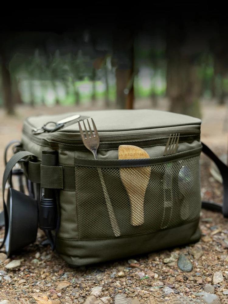 20L Outdoor Camping Bag Large Capacity Utility Bag Oxford Cloth Anti-Collision Tableware Stove Storage Bag