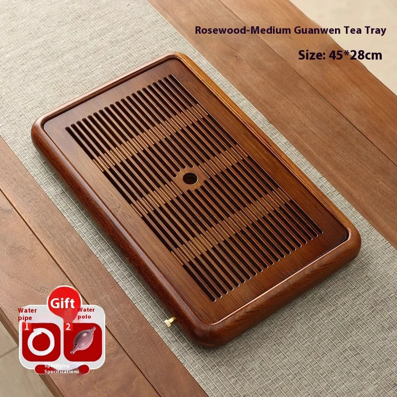 Tea Tray Home Small Solid Wood Pear Wood Dry Soaking Platform Water Storage Tea Set Tea Tray Wooden Tray
