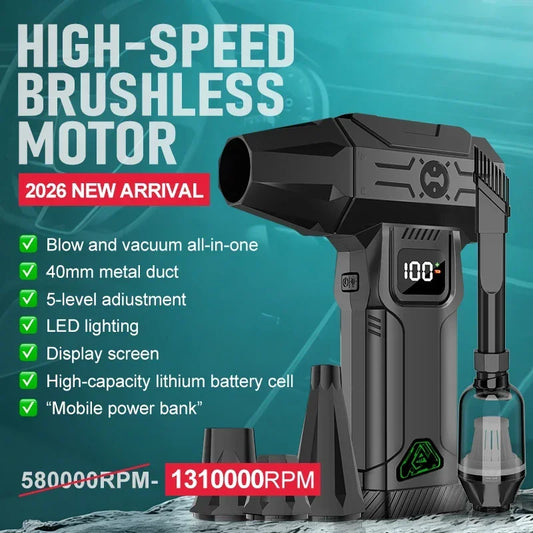 1310000 RPM Turbo Jet Air Blower Cordless Air Duster And Vacuum Cleaner