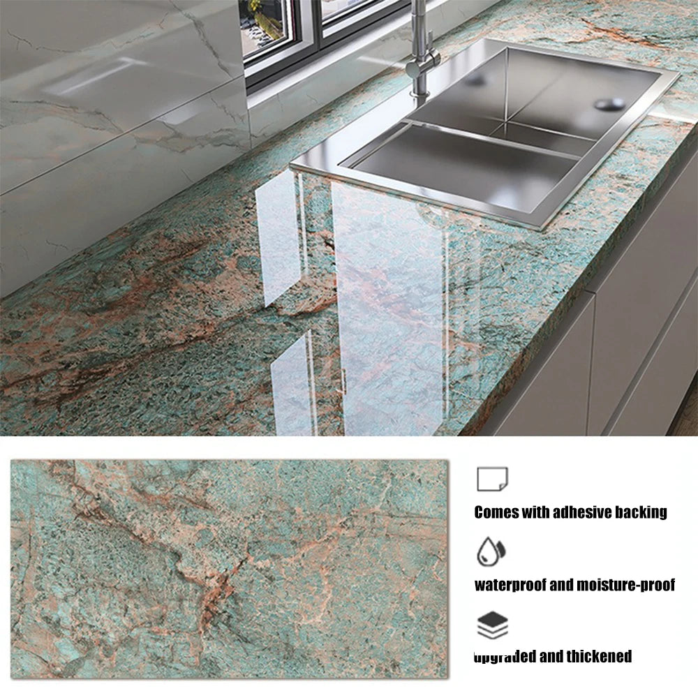 Tile Stickers Waterproof and Oil-proof Kitchen High Temperature Resistant Renovation Self-adhesive Cabinet Countertop Wallpaper