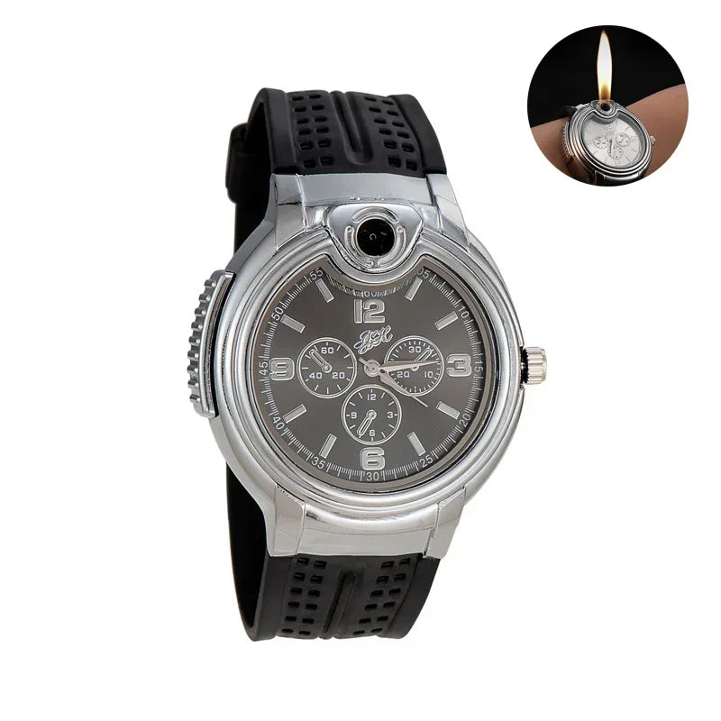 Rechargeable Metal Creative Watch Lighter Cool Trend Tungsten Filament Cigarette Lighter Men's Gift Cigarette Accessories