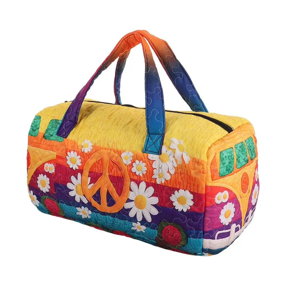 3D Quilted Travel Duffle Bag Large Capacity Overnight Tote