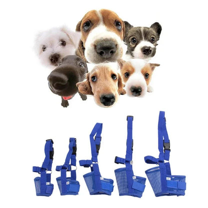 Pet Dog Adjustable Bark Bite Mesh Mouth Muzzle Grooming Anti Stop Chewing for Small Dogs Nylon Belt Dog Accessories Pet Products