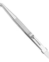 16CM Professional High Precision Stainless Steel Jewelry Tweezers Sandblasting DIY Diamond Gem Jewelry Jeweler's Slotted Buckle