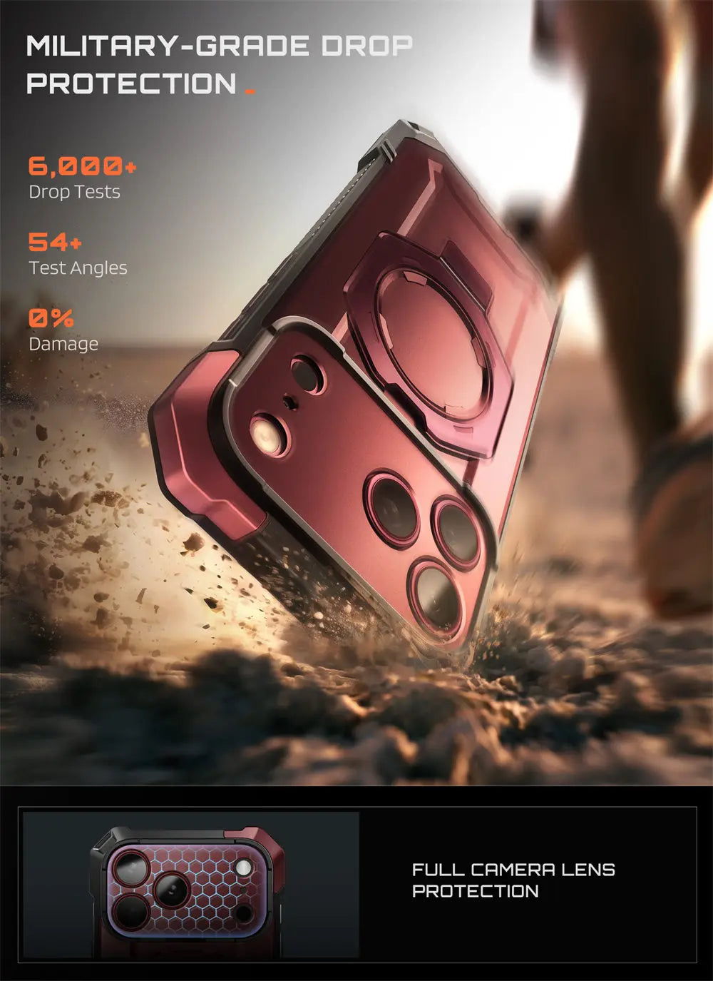 Rugged Magnetic Phone Case with Adjustable Kickstand for iPhone 17 Pro Max and iPhone 18 Pro Max