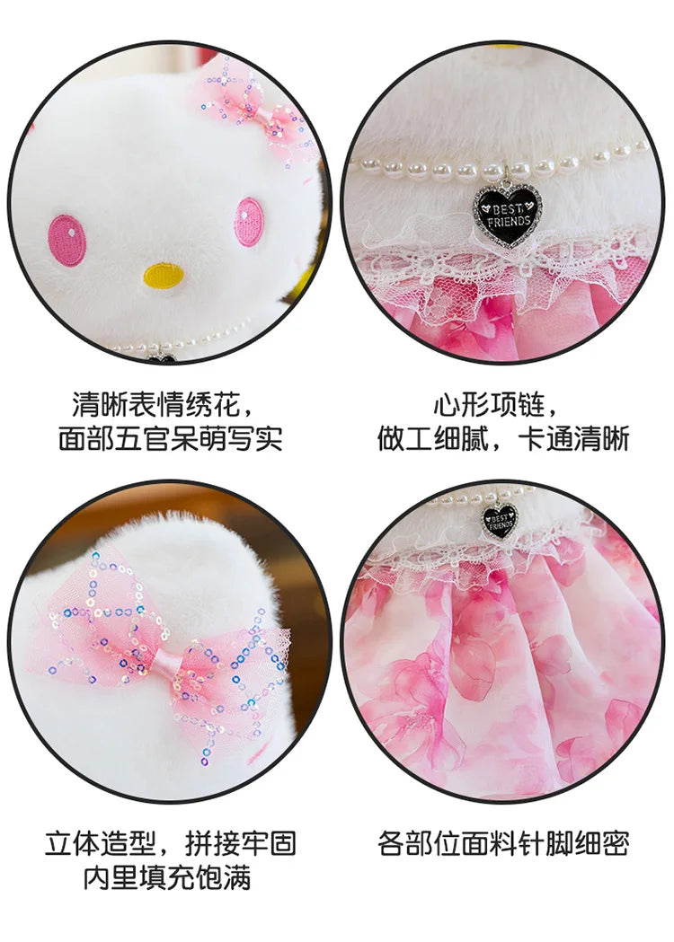 Cute Blue Pink Cat Character Plush Stuffed Doll Toy