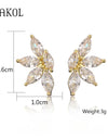 Korean Fashion Marquise Cut Cubic Zircon Stud Earrings