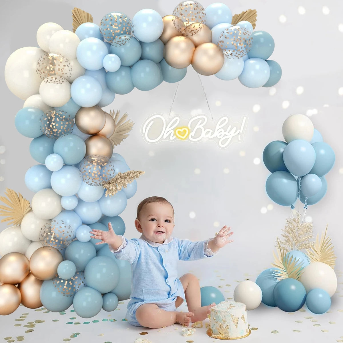 Ice Blue Balloon Garland Arch Kit Birthday Party Decoration Kids Wedding Birthday Party Supplies Baby Shower Latex Balloon