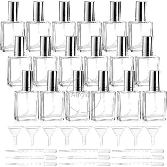 20 Pack Glass Fine Mist Spray Bottles, 15ml Refillable Mini Perfume Bottle, Empty Perfume Atomizer Bottle with Dropper and Funnel