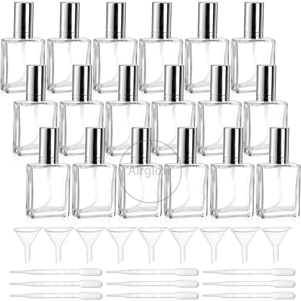 20 Pack Glass Fine Mist Spray Bottles, 15ml Refillable Mini Perfume Bottle, Empty Perfume Atomizer Bottle with Dropper and Funnel