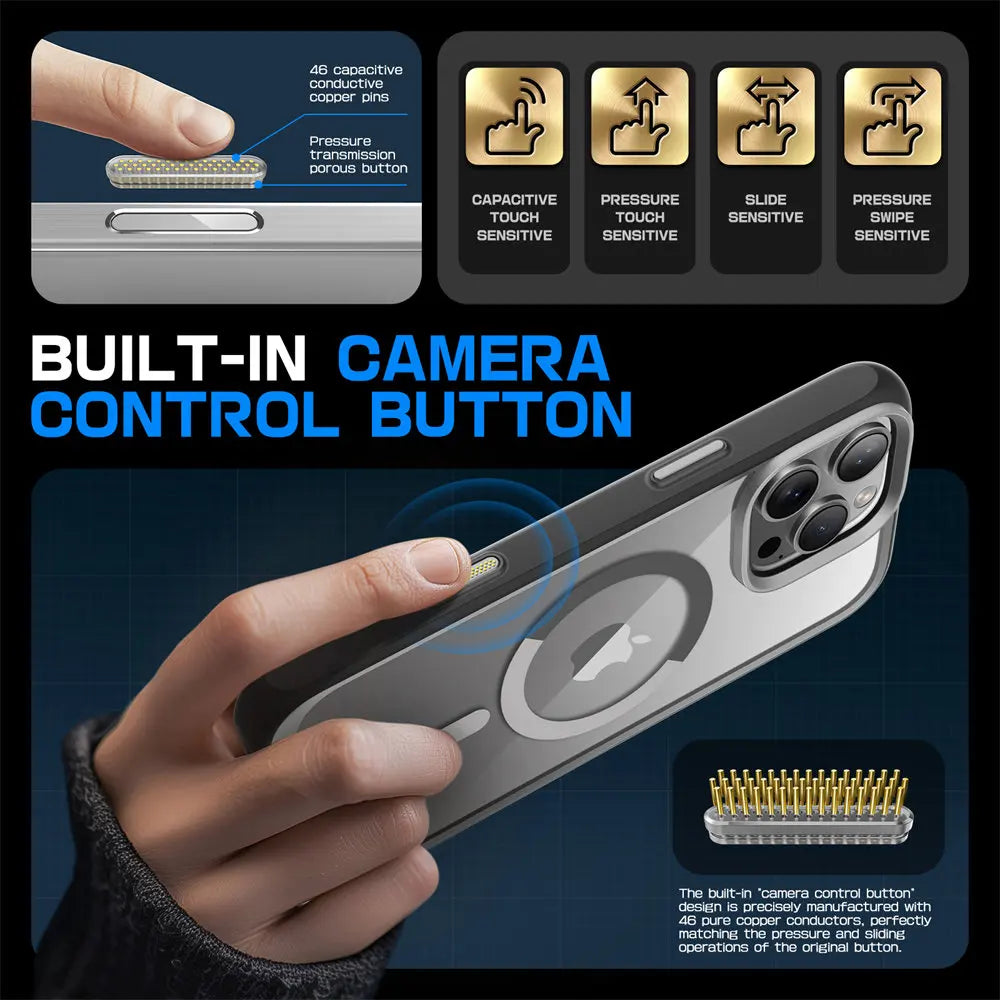 For iPhone 16 Pro Max Case with Camera Control Capture Button UB Mag Slim Shockproof  MagSafe Phone Case Cover