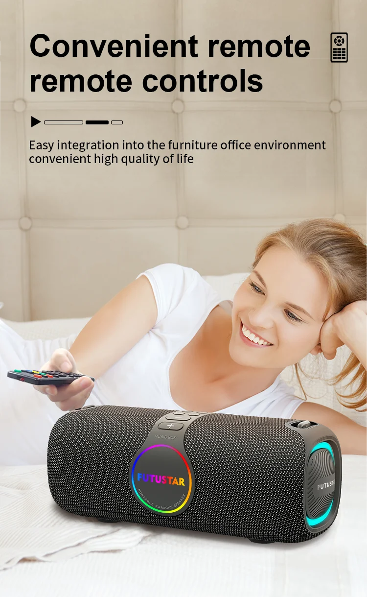 Outdoor portable wireless Bluetooth speaker 120W high-power karaoke speaker RGB subwoofer TWS/TF/AUX party karaoke speaker