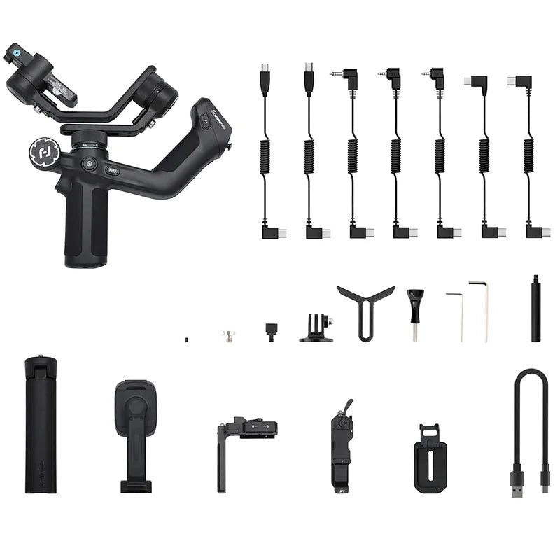 Mini 2 Handheld Gimbal 3-Axis Mirrorless & Action Camera Smartphone with AI tracker Magnetic Fill, 1.2kg Payload