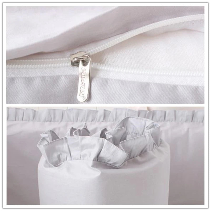 5-Pcs Solid Cotton  Crib Bedding Set – Unisex with 4 Bumpers & Sheet for