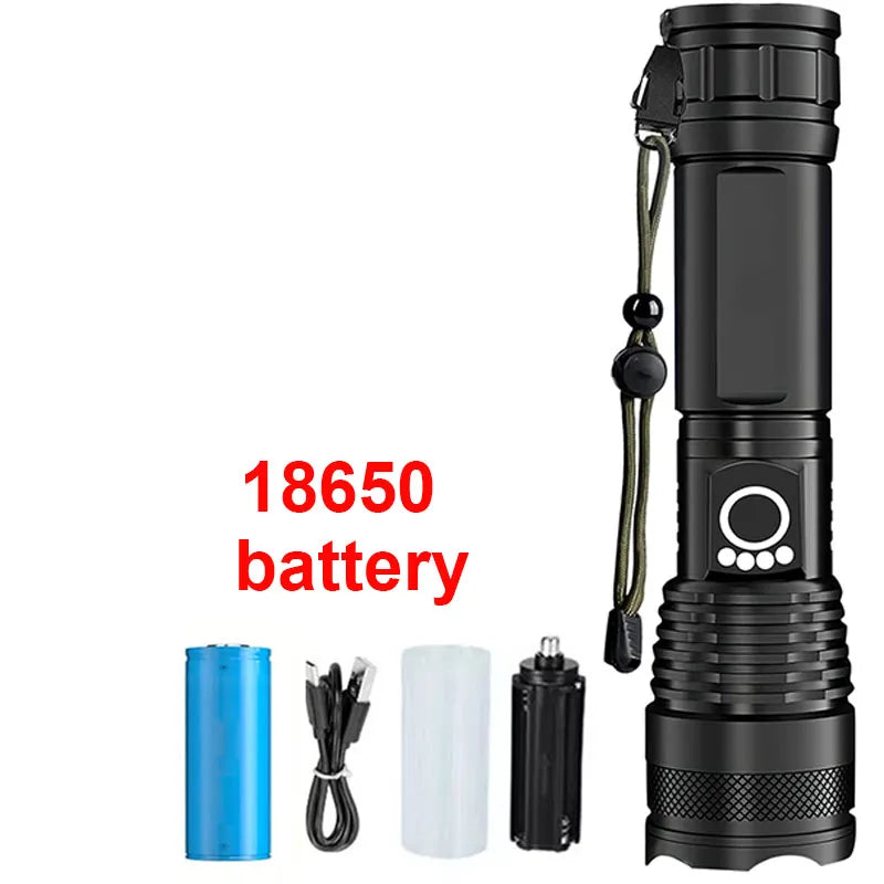 High Power Rechargeable LED Tactical Flashlight Aluminum Alloy Zoom Torch