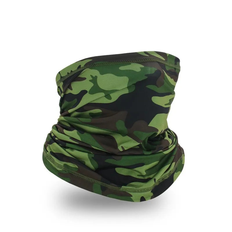 Multifunctional Headwear Solid Color Hiking Scarves Sunscreen Scarf Sports Cycling Quick-Drying Mask Camouflage Print Bandana