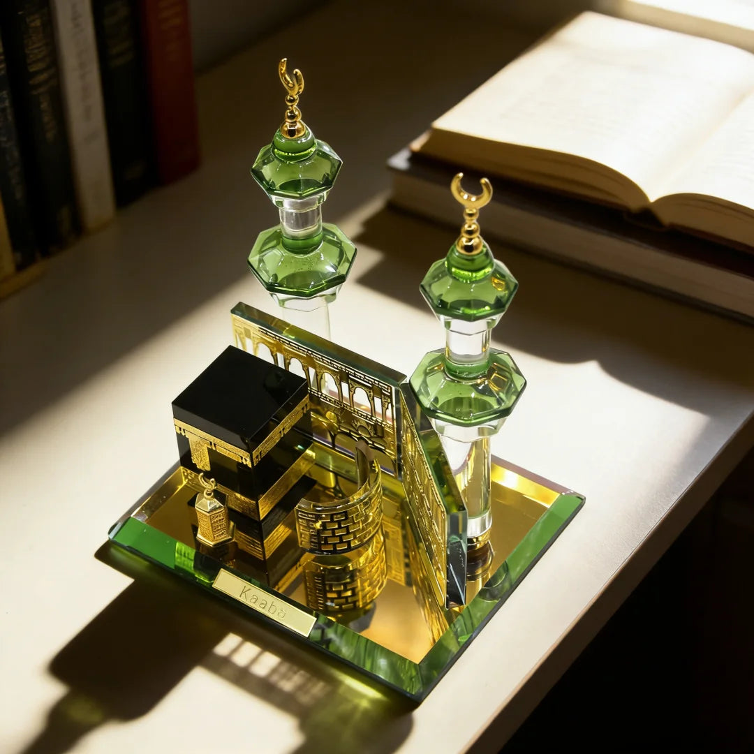 Islamic Table Decors Muslim Kaaba Model Kaaba Allah Crystal Figurines Muslim Decorations Islamic Souvenirs Festival Gift